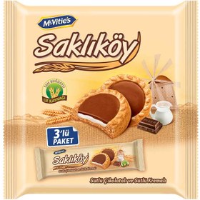 Resim Ülker Saklıköy Sütlü Kremalı Çikolatalı Bisküvi 3x100 G 