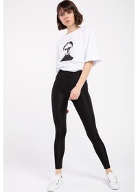 Resim Bel Lastıklı Dısko Tayt SiYAH 