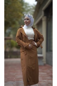 Resim Esre Store 0142 - Tesettür Trençkot Taba 