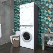 Resim Kenzlife çamaşır-kurutma makinesi dolabı evgeniya gri 180*70*60 banyo çift katlı kapaksız arkalıksız 