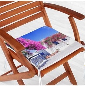 Resim RealHomes Mor Sarmaşık Desenli Dijital Baskılı Fermuarlı Sandalye Minderi, RH-Frm769 