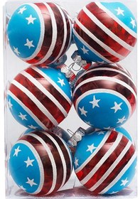 Resim Abd Bayrağı Desenli 8cm 12 Adet Bağlanabilir Dekoratif Toplar - 4 Temmuz Partileri, Ev Ve Ofis Dekorasyonu 