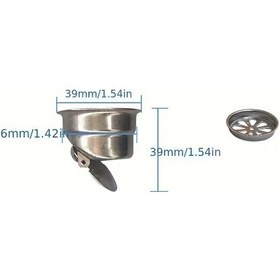 Resim Tongdashop 37-38mm Paslanmaz Çelik Duş Gideri Tıkanıklık Önleyici, Koku Engelli Döner Mekanizmalı 