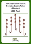 Resim Agro Turkey - Sera İçin Domates Salkım Tutucu (J Baston) - Destek Askısı - 1000 Adet - 12 CM 