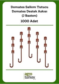 Resim Agro Turkey - Sera İçin Domates Salkım Tutucu (J Baston) - Destek Askısı - 1000 Adet - 12 CM 