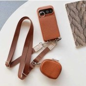 Resim Trendooze Turcoshop11 Pixel 6 Pro Çapraz Kılıf Aynalı Kartlık Kahverengi Uyumlu Model Kahverengi 