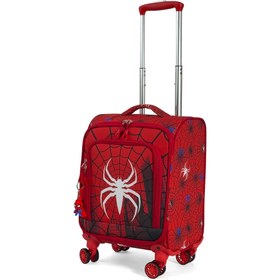 Resim Örümcek Desenli 4 Tekerlekli Çocuk Valizi, Eğlenceli Seyahat Arkadaşı - Örümcek Desenli 
