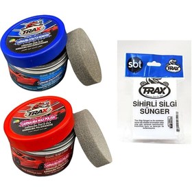 Resim ARACINIZ İÇİN EN İYİSİ T-RAX Çizik Alıcı-pasta Cila-sihirli Silgi Sünger Muhteşem 3'lü Araç Oto Bakım 