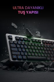 Resim Concord Gaming Rgb Işıklı Kablolu Q Klavye % Mouse Türkçe Oyuncu Set Beyaz 