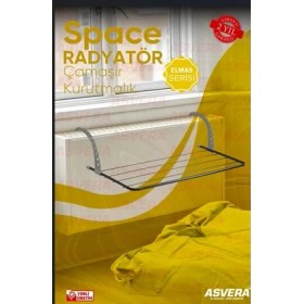 Resim Asvera Elmas Serisi - Space Geniş Kalorifer Tipi Katlanabilir Balkon ve Petek Çamaşır Kurutmalığı 