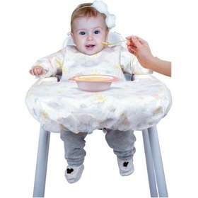 Resim Sevi Bebe 264 5'li Kullan At Kollu Mama Sandalyesi Önlüğü Beyaz 