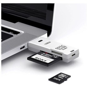 Resim Xindoker Beyaz Usb 3.0/2.0 Çift Taraflı Sd-tf Kart Okuyucu - 5 Gbps Hızlı Veri Transferi, Taşınabilir, Sadece Tak Ve Kullan 