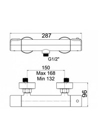 Resim Nsk Terra N2221302 Teermostatik Duş Bataryası Krom 