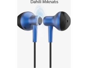Resim Linktech Süper Bass Kablolu Kulaklık , Linktech H677 Mavi Mikrofonlu Metal Kablolu Kulaklık , Premium Aux Kablolu Kulaklık 