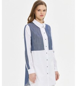 Resim Esswaap Denim Kombinli Koton Tunik Laci Lacivert 