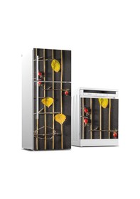 Resim Buzdolabı Ve Bulaşık Makinası Beyaz Eşya Sticker Kaplama Doğal 