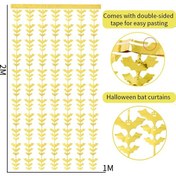 Resim Cadılar Bayramı Dekoratif Yarasa Dize Bayrak Kapı Perdesi Parti Sahne Düzeni Sahne Altın 