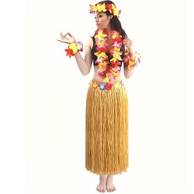 Resim 5 Adet Çim Etek Parti Hawai Kolye, Saç Bandı ve Bileklik Seti - Plastik Aksesuarlar 