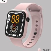 Resim Hanyang Pembe Yeni Y5 Unisex Spor Dijital Saat Erkekler Kadınlar Için Kız Erkek Su Geçirmez Elektronik Saatler LED Hafta Ekran Moda Kol Saati (Yurt Dışından) 