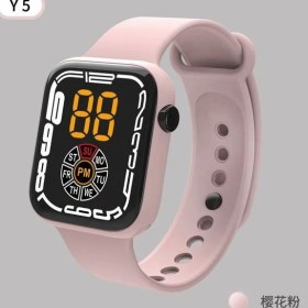 Resim Hanyang Pembe Yeni Y5 Unisex Spor Dijital Saat Erkekler Kadınlar Için Kız Erkek Su Geçirmez Elektronik Saatler LED Hafta Ekran Moda Kol Saati (Yurt Dışından) 