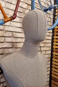 Resim Manken İstanbul Yüksek Kalite Erkek Kumaş Kafalı Keten Kumaş Ahşap Kollu Terzi Mankeni 