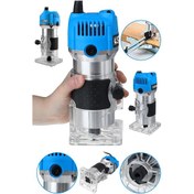 Resim Steiner 3000 Watt 6 Kademe Devir Ayarlı Formika Traşlama Freze Makinesi 6 MM Pens Mavi 