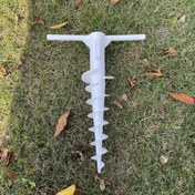 Resim Beyaz Spiral Plaj Şemsiyesi Zemin Tüpü, 22mm Çaplı T-Şekilli Çivi Kamp ve Şemsiyeler için, Kum veya Toprak için Dayanıklı Plastik Sağlam Çivi, Açık Hava Kamp ve Veranda Temel, Plaj Şemsiyesi Zemin Çivi 
