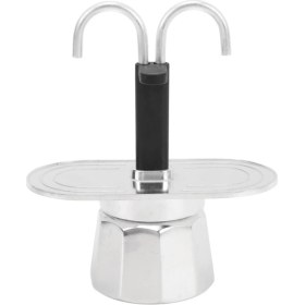Resim Fincanlık Kahve Makinesi, 100 ml Mini Kahve Potu, Çift Başlıklı Alüminyum Ocak Üstü Espresso Makinesi, Ev, Kafe, Ofis Kullanımı Için (Yurt Dışından) 