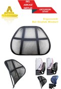 Resim Autovia Bel Arkası Terletmez Sırtlık Ortopedik Siyah (Araç ve Ofis Sandalye Uyumlu) 