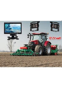 Resim Tarımsal Araç 7 İnç Monitör 2 Adet Kamera Seti 12 24 Volt 