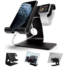Resim Metal Masa Üstü Telefon Tablet Akıllı Saat Tutucu Standı Telefon Tablet Standı 