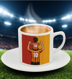 Resim Bk Gift Kişiye Özel Baba&çocuk Sarı-kırmızı Forma Tasarımlı Türk Kahvesi Fincanı, Arkadaşa Hediye, Sevgiliye Hediye, Taraftar Hediyesi Kobitmeyencom34 