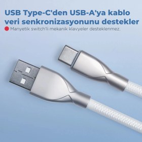 Resim Leaven Mekanik Klavyeler Ile Uyumlu Coiled Cable- Örgülü Sarmal Type-C Klavye Kablosu 