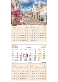 Resim 2026 5 Aylık Gemici Takvimi Denizci Duvar Takvimi 33 x 77.5 CM 