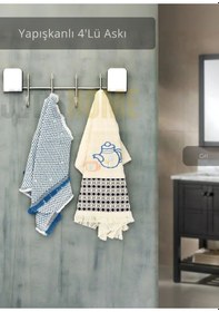 Resim Jet's Home Yapışkanlı 4'lü Askılık Paslanmaz Metal Havluluk Krom Krom 