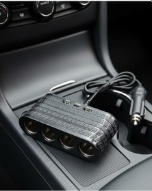 Resim Diğer Araç İçi Güç Dağıtıcı 4 Çakmaklık 2 Usb 1 Type C Şarj Ünitesi 