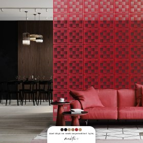 Resim Makta ® Perde Paravan | Lazer Kesim Ahşap Sarkıt Seperatör, 4'lü Panel Levha Seti 