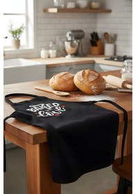 Resim Siyah Baked Love Mutfak Önlüğü Renkli 