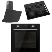 Resim Gl General GLF63CS9F - GLO 205CS - GLD 016S Calipso Fryart Ankastre Set Siyah 