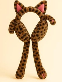 Resim Katia & Bony Leopar Desenli Peluş Kulaklık Tek Ebat 