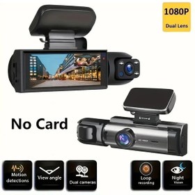 Resim Xuweiwei 1 Adet Dash Cam No Card Araç Kamerası 3 16 İnç 1080p Gece Görüşlü Geniş Açı Çift Lens Araç Dvr Kayıt Cihazı 
