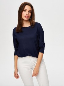 Resim Yuvarlak Yaka Uzun Kol T-shirt B00019-1 B00019-120 Lacivert 