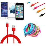 Resim Wildlebend Renkli iPhone Uyumlu 5 5S 6 6S USB Data Kablosu - Kırmızı 