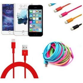 Resim Wildlebend Renkli iPhone Uyumlu 5 5S 6 6S USB Data Kablosu - Kırmızı 
