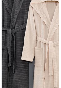 Resim 2li Kapüşonlu Bornoz Doğa Antrasit - Bej S/m Antrasit - Bej 