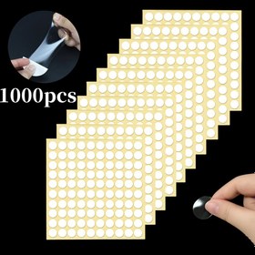 Resim 1000 Adet/1 Set Şeffaf Çift Taraflı Yapışkan Nokta, 10mm/0.39" Çıkarılabilir Baskılı Etiketler, Duvar Dekorasyonu, Posterler ve Balonlar İçin Uygun 