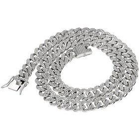 Resim Chavin 13 Mm. Kalın 60 Cm. Taşlı Alloy Kadın Erkek Zincir Ek54By 