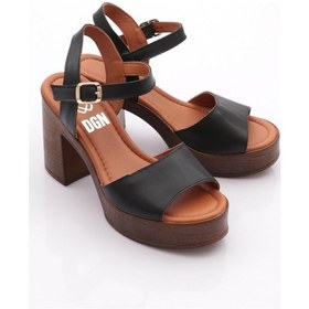 Resim Dgn 2004 Kadin Topuklu Sandalet Siyah 
