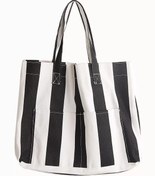 Resim Skygo Kadın Kanvas 2 Cepli Günlük Renkli Plaj Omuz Çantası Siyah 