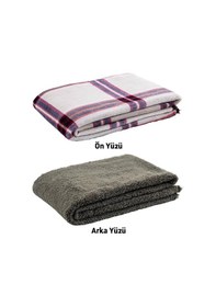Resim Peluş Polar Kamp Battaniyesi - Haki Ekose - Acil Durum Battaniye - Argeus Camp 001 